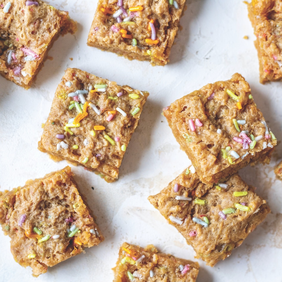 Plant-Based Vanilla Birthday Cake Bars