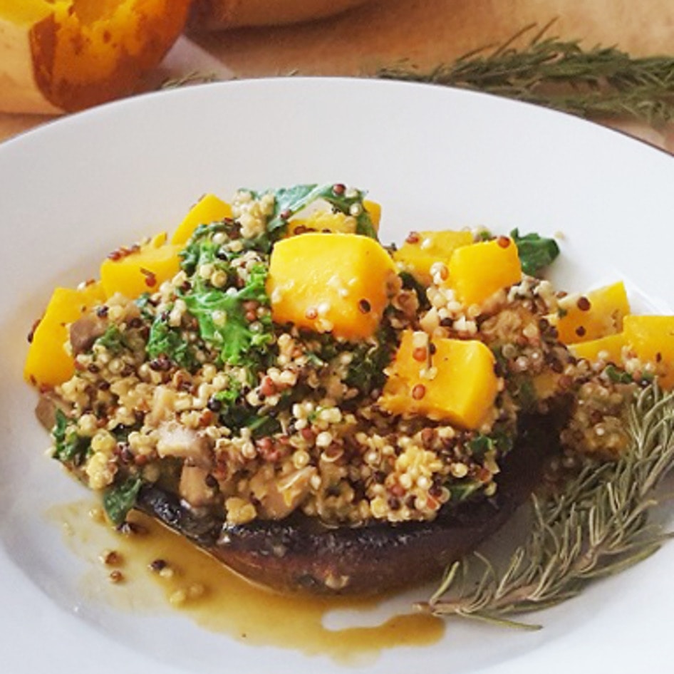 Butternut Squash and Risotto-Stuffed Portabello Mushrooms