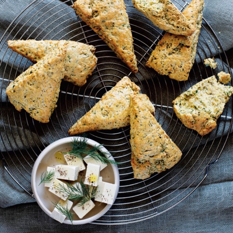 Vegan Macadamia Feta and Herb Biscuits