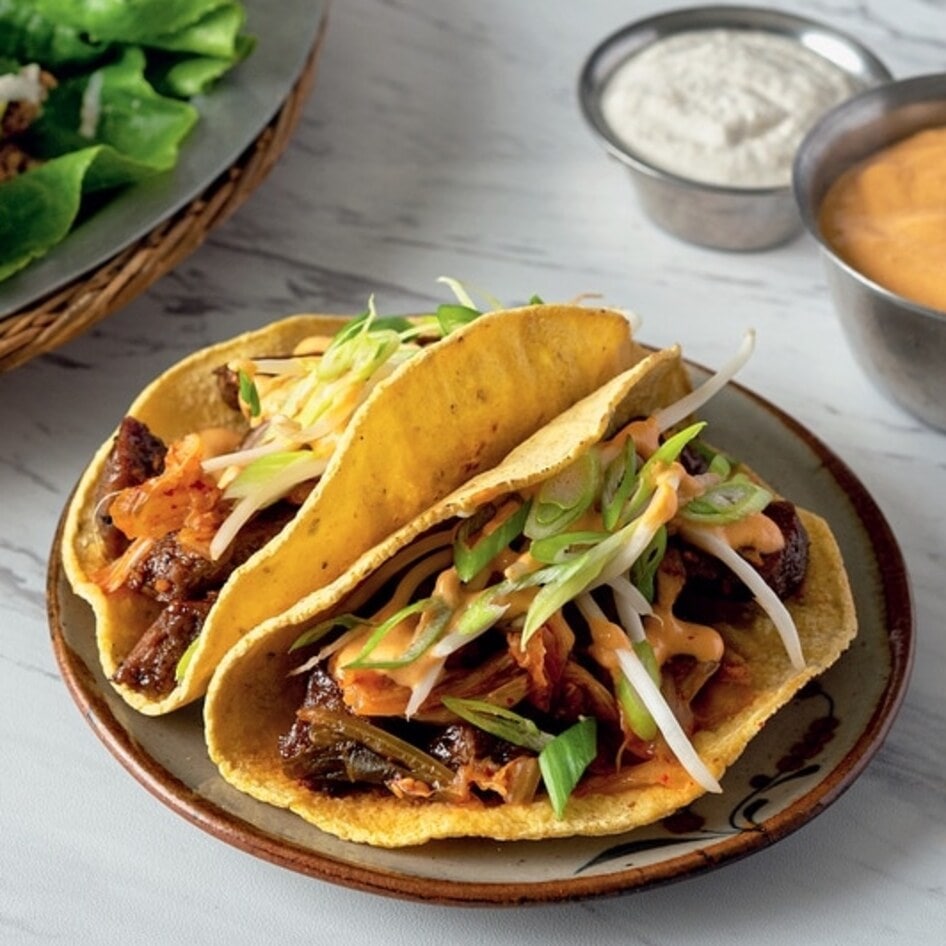 Vegan Yack Attack's Famous Loaded Pecan Meat Tacos