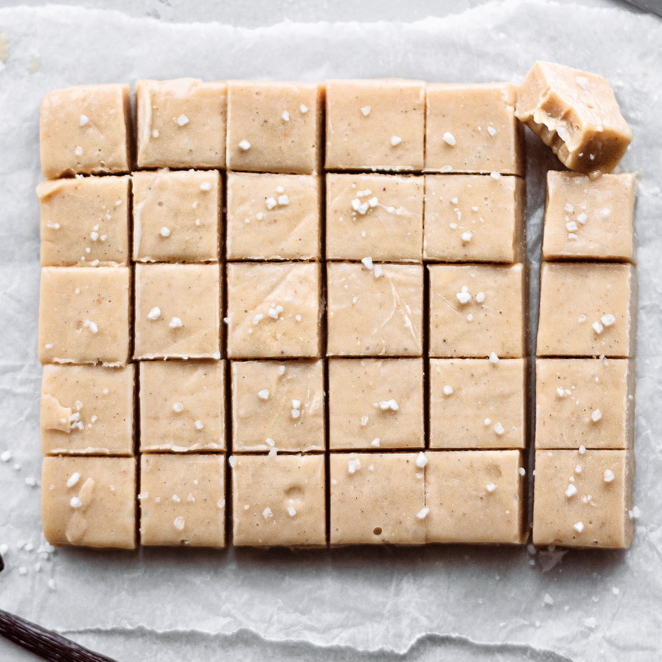 No-Bake Cashew Butter Vanilla Fudge