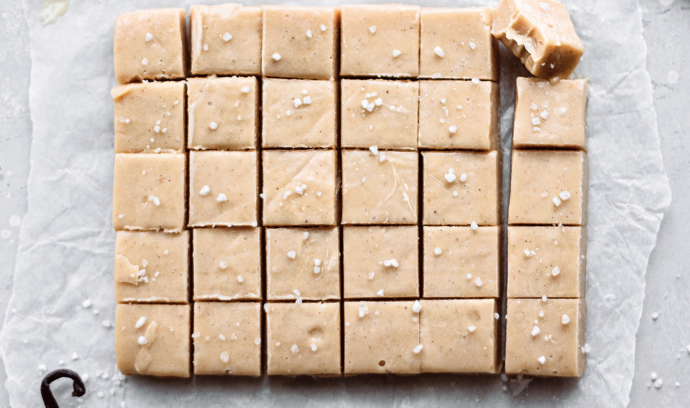 No-Bake Cashew Butter Vanilla Fudge
