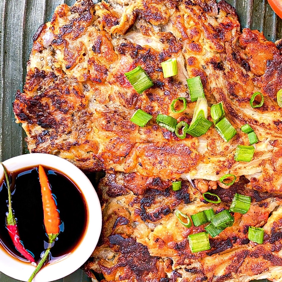 Vegan Battered Eggplant Filipinx Omelet