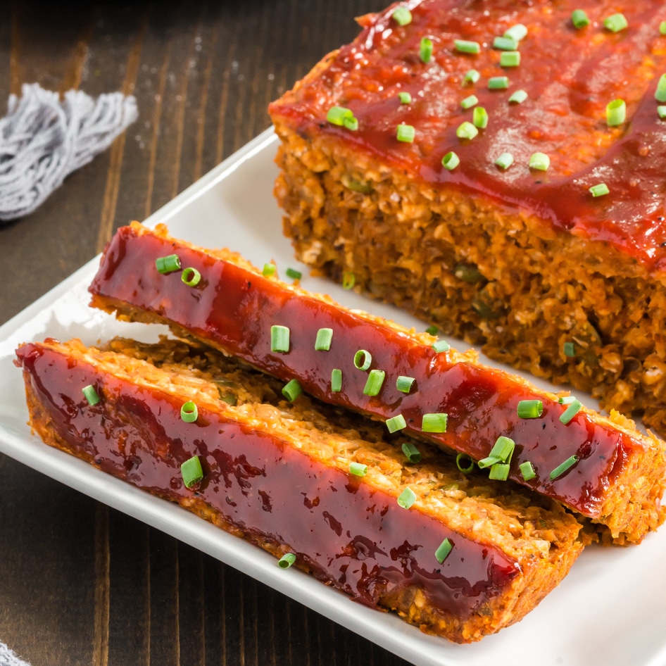 Savory Lentil and Sweet Potato Meatloaf