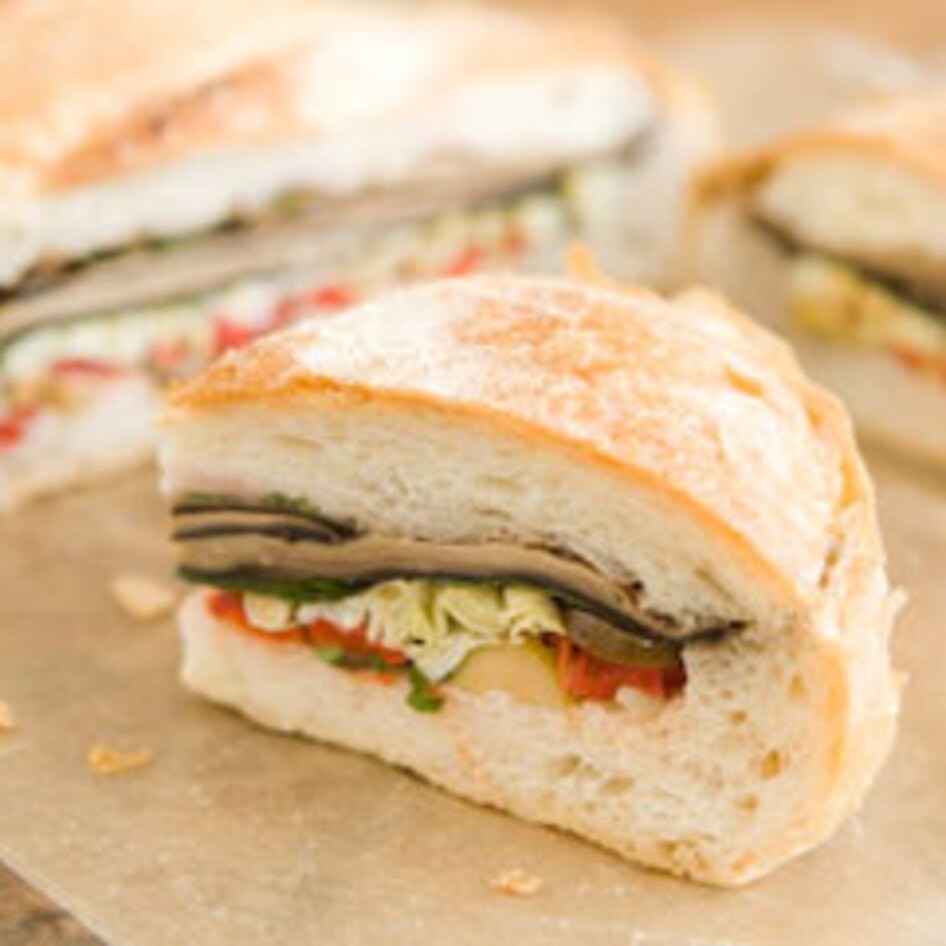 Stuffed Plant-Based Muffaletta Sandwich